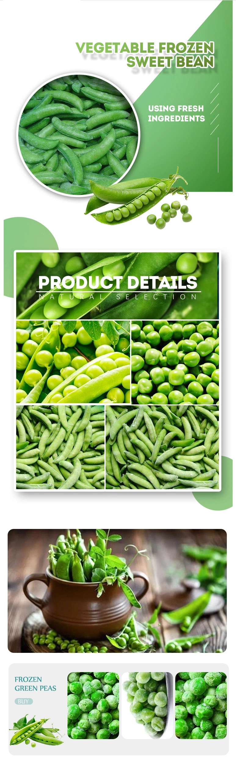 New Crop Fresh Frozen Vegetables Fresh Deep Frozen Green Peas